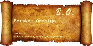 Betskey Orsolya névjegykártya